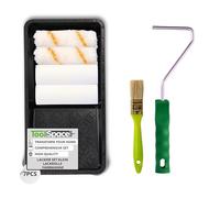 Toolspace Universal Painting Set for Painting Furniture and Small Areas - 2xPolyurethane Paint Rollers 2xPaint Rollers 1x11cm Paint Roller Handle 1xMedium Paint Tray 1xPaint Brush - 7 Elements