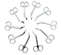 Toolspecific® 10pc x Stoma Scissors with Curved Cutting Edge and Rounded Tip - Stainless Steel Stoma Bag Cutting Scissors for Cutting The Stoma Base Plate