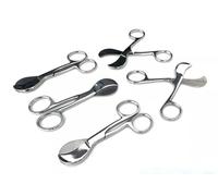 Toolspecific Umbilical Scissors for Pet Breeders and Vets Whelping, Stainless Steel, 4 Inch, Pack of 5