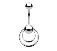 TOOLSSIDE Belly Button Ring with Two Rings VCH Piercing Jewelry 14G Stainless Steel Belly Button Piercing Belly Rings for Women Navel Piercing Jewelry