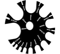 TOOLSSIDE Black Acrylic Double-Sided Scale Piercing Gauge Measuring Tool - Gauge Measurement Wheel for Piercing Kit, Gauge Chart 18G (1mm) to 1" (25mm), Jewelry Measuring Tool for Septum Jewelry,
