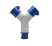 TOOLSTAR Industrial Plug & Socket, 1 PCS IP44 220V 32A 2-Way Blue Industrial Plug & Sockets Site Plug Sockets Splitter Connector Indoor/Outdoor