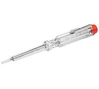 TOOLSTEK 140mm 3mm Mains Tester Plain Slot Blade Neon 100-500Volts Circuit electricians Electrical Voltage Pen Flat Screwdriver Transparent Safety Insulated Handle Pocket Clip