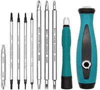 TOOLSTEK Magnetic Slotted Phillips Screwdriver Sets Multi-Bit Long Double Sided Inserts Pentalobe Kit Electronics Screw Drivers Repair Tools for Cell Phone, Tablet, PC MacBook