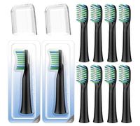 Toolsy 10 Pack Toothbrush Replacement Heads Compatible with Rtauys M5 Sonic Electric Toothbrush(Black, 10 Count(Pack of 1))