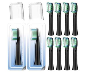 Toolsy 10 Pack Toothbrush Replacement Heads Compatible with Rtauys M5 Sonic Electric Toothbrush(Black, 10 Count(Pack of 1))