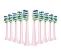 Toolsy 10PCS Replacement Heads Compatible with 7am2m AM100/AM101/AM105/AM111 Electric Toothbrush- Click Toothbrush Refills Compatible with 7am 2m, 10 Count (Pink)