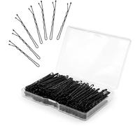 TOOLTENG 200 PCS Bobby Pins, Hair Pins Kirby Grips with Box, Hair Styling for Women Lady Girls Kids Invisible Wave Hairgrip Barrette Hairclip Thick Long Hair Accessories (Black 5cm)