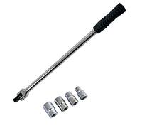 Tooltime. 1/2" Dr. 18" Long Flexi Knuckle Breaker Bar Plus 4 Piece CRV Socket Set | 10mm, 13mm, 17mm and 19mm Sockets