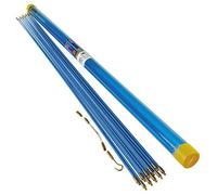Tooltime® 10 Metre Cable Puller Installation Wall Access Kit - 10 x 1m Push Pull Draw Rods