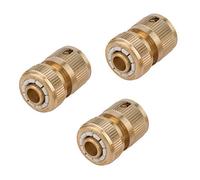 Tooltime 3PK Brass Auto Water Stop Hose Connector Female Quick Fit to 1/2" Compression