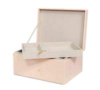 Tooltime. Sophia Large Baby Pink Faux Leather Jewellery and Trinket Storage Box