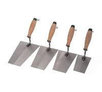 Toolty Bucket Trowel With Cork Handle Grinded Carbon Steel Set 4Pcs 130, 160, 180, 200mm For Plastering Rendering Masonry Diy
