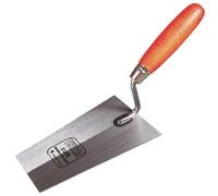 Toolty Bucket Trowel With Wooden Handle 130mm Grinded Carbon Steel For Brickwork And Plastering Rendering Masonry Diy