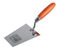 Toolty Bucket Trowel With Wooden Handle 160mm Stainless Steel For Scooping And Scraping Mortar Cement Plaster Masonry Brickwork