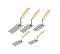 Toolty Bucket Trowel With Wooden Handle Set 5Pcs 130, 140, 150, 160, 180mm For Scooping And Scraping Mortar Masonry Brickwork Diy