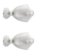 Toolty Curtain Rod Pole Finials Avantii - 25 mm Inox - Durable Metal Construction - Pair