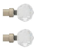 Toolty Curtain Rod Pole Finials Beluna Crystal - 19 mm Antique Brass - Durable Metal Construction - Pair