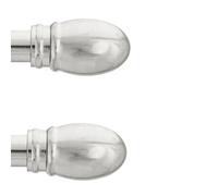 Toolty Curtain Rod Pole Finials Oval - 25 mm Inox - Durable Metal Construction - Pair