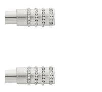 Toolty Curtain Rod Pole Finials Roseti Crystal - 25 mm Inox - Durable Metal Construction - Pair