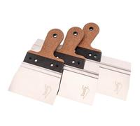 Toolty Filling Taping Spatula With Cork Handle On Aluminium Profile Set 3Pcs Stainless Steel For Plastering Finishing Rendering