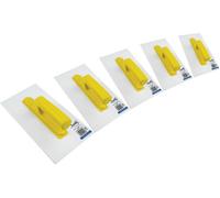 Toolty Finishing Plastic Float Trowel With Plastic Handle Set 5Pcs 140X280mm 3mm Thick For Smoothing Texturing Plastering