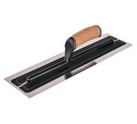 Toolty Flexible Trowel With Cork Handle On Aluminium Foot 110X410mm Stainless Steel For Plastering Rendering Finishing Diy