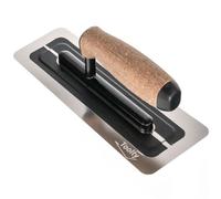 Toolty Flexible Venetian Trowel with Cork Handle on Aluminium Foot - Stainless Steel - 240mm - for Finishing Work - DIY - TLTY-8023K