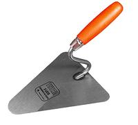 Toolty Grinded Carbon Steel Triangular Brick Trowel - 180mm - Wooden Handle - for Scooping and Scraping: Mortar, Cement, Plaster - Masonry, Brickwork DIY - TLTY-0822