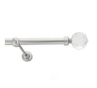 Toolty Inox Metal Curtain Pole 19mm With Finials Rod Classic Brackets Beluna 230Cm