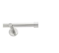 Toolty Inox Metal Curtain Pole 19mm With Finials Rod Modern Brackets Luna 115Cm