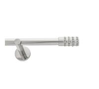 Toolty Inox Metal Curtain Pole 19mm With Finials Rod Modern Brackets Roseti 175Cm