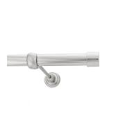 Toolty Inox Metal Curtain Pole 25mm With Finials Rod Classic Brackets Luna 230Cm