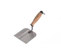 Toolty Margin Plastering Trowel With Wooden Handle 120mm Grinded Carbon Steel For Brickwork And Plastering Rendering Diy