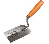 Toolty Margin Plastering Trowel With Wooden Handle 80mm Grinded Carbon Steel For Brickwork And Plastering Rendering Diy