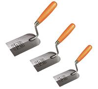 Toolty Margin Trowel, Plastering Trowel, Set 80, 100, 120mm - Wooden Handle, DIY - TLTY-S029