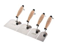 Toolty Margin Wall Putty Finishing Trowel With Cork Handle Set 4Pcs 60, 80, 100, 120mm For Brickwork And Plastering Rendering