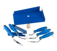 Toolty Mortar Holder with Pointing Finger Trowels with Robber Handle 6, 8, 10, 12, 14 mm Set for Masonry and Finishing Work for Pointing, Bricklaying, Jointing - Hawk DIY