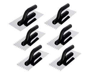 Toolty Professional Stainless Steel Square Notched Trowel, Plastering Trowel -270mm - 4x4, 6x6, 8x8, 10x10, 12x12mm - for Adhesive mortars - Plastic Handle, Tile, Tiling, Adhesive, DIY - TLTY-S030