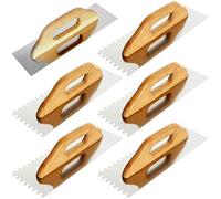 Toolty Professional Stainless Steel Square Notched Trowel, Plastering Trowel -320mm - 4x4, 6x6, 8x8, 10x10, 12x12mm - for Adhesive mortars - Wooden Handle, Tile, Tiling, Adhesive, DIY - TLTY-S031