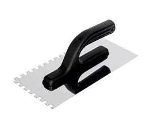 Toolty Professional Stainless Steel Square Notched Trowel, Tiling Trowel, Plastering Trowel -270mm, 8x8mm - for Adhesive mortars - Plastic Handle, Tile, Tiling, Adhesive, DIY - TLTY-5008