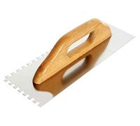 Toolty Professional Stainless Steel Square Notched Trowel, Tiling Trowel, Plastering Trowel -320mm, 12x12mm - for Adhesive mortars - Wooden Handle, Tile, Tiling, Adhesive, DIY - TLTY-5312