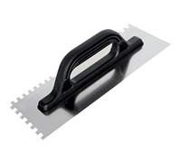 Toolty Professional Stainless Steel Square Notched Trowel, Tiling Trowel, Plastering Trowel -480mm, 12x12mm - for Adhesive mortars - Plastic Handle, Tile, Tiling, Adhesive, DIY - TLTY-6612