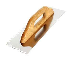 Toolty Professional Stainless Steel Square Notched Trowel, Tiling Trowel, Plastering Trowel -580mm, 10x10mm - for Adhesive mortars - Wooden Handle, Tile, Tiling, Adhesive, DIY - TLTY-5710