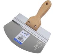 Toolty Profiled Bucket Scoop Trowel With Wooden Handle 200mm Stainless Steel For Scooping Picking Compound Plaster Diy