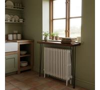 Toolty Rustic Handmade Console Table, Wall Mounted, 110Cm X 14.5Cm , Medium Oak, 86.5Cm Legs, Handcrafted Vintage Style
