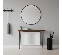 Toolty Rustic Handmade Console Table, Wall Mounted, 110Cm X 17.5Cm , Walnut, 101.5Cm Legs, Handcrafted Vintage Style