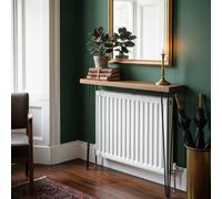 Toolty Rustic Handmade Console Table, Wall Mounted, 80Cm X 14.0Cm , Old Oak, 86.5Cm Legs, Handcrafted Vintage Style