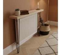 Toolty Rustic Handmade Console Table, Wall Mounted, 80Cm X 14.0Cm , Primed, 71.5Cm Legs, Handcrafted Vintage Style