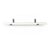 Toolty Rustic Handmade Wall Shelf, Wall Mounted, 180Cm X 17.5Cm Up Design, White Daisy, Handcrafted Vintage Style